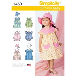 S1450A Toddlers' Dress, Top, Panties and Hat