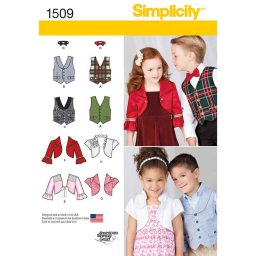 S1509A Child's Vest, Bolero and Bow Tie
