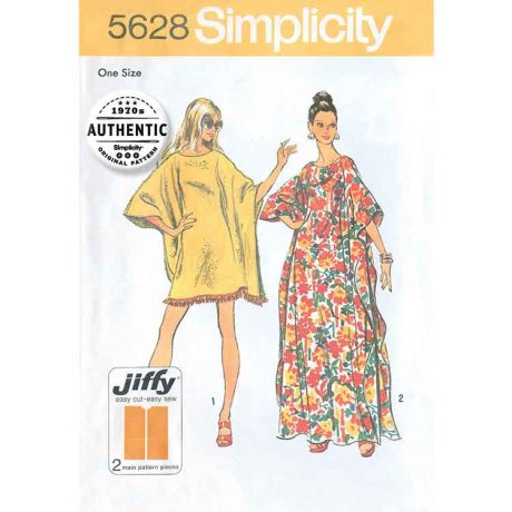 S5628_OS Pattern 5628 Women's One Size Vintage Jiffy Caftan