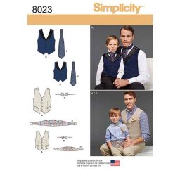 S8023A Boys' and Men's Vest, Bow-tie, Cummerbund and Ascot