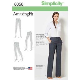 S8056 Amazing Fit Women's and Plus Size Flared Trousers or Shorts