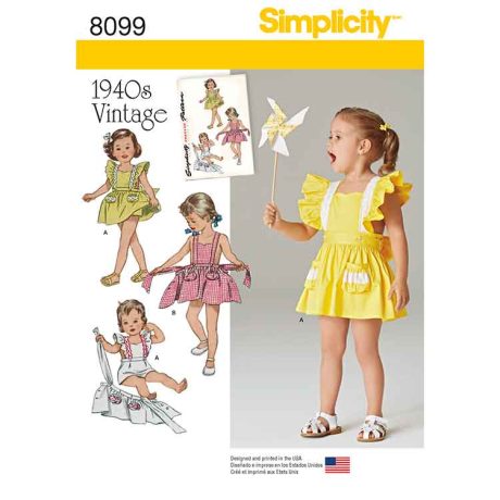 S8099A Toddlers' Romper and Button-on skirt