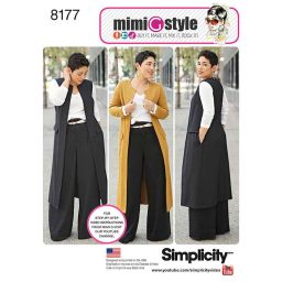 S8177 Pattern 8177 Mimi G Style Trouser, Coat or Vest, and Knit Top for Women's and Plus Sizes