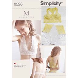 S8228A Simplicity Pattern 8228 Women's Soft Cup Bras and Panties