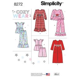 S8272 Simplicity Pattern 8272 Child's and Girl's Sleepwear and Robe