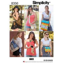 S8356_OS Simplicity Pattern 8356 Festival Bags in Four Sizes