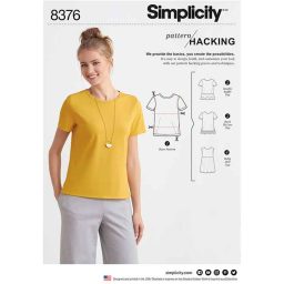 S8376A Simplicity Pattern 8376 Womens Knit Top with Multiple Pieces for Design Hacking