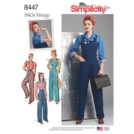 S8447 Women's Vintage Trousers, Overalls and Blouses