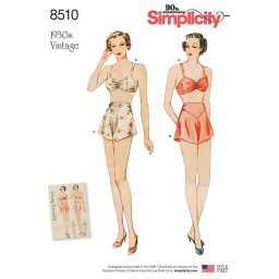 S8510 Simplicity Pattern 8510 Miss Vintage Brassiere & Panties
