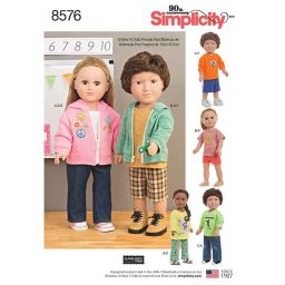 S8576_OS Simplicity Pattern 8576 Unisex Doll Clothes