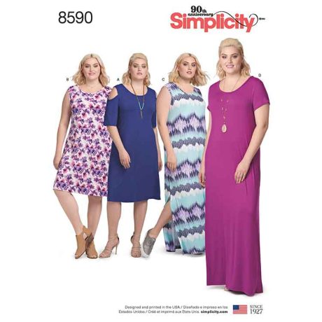 S8590A Pattern 8590 Women's Knit Dresses