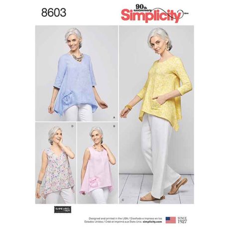 S8603A Pattern 8603 Womens Pullover Tops by Elaine Heigl