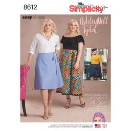 S8612 Pattern 8612 Women's Easy Wrap Skirts by Ashley Nell Tiption