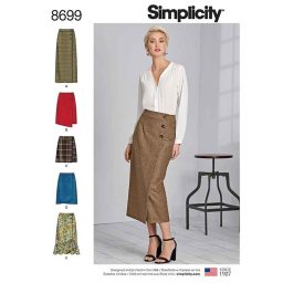 S8699 Pattern 8699 Women's Wrap Skirts with Length Variations