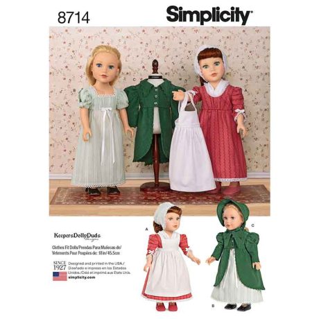 S8714_OS Pattern 8714 18" Doll Clothes