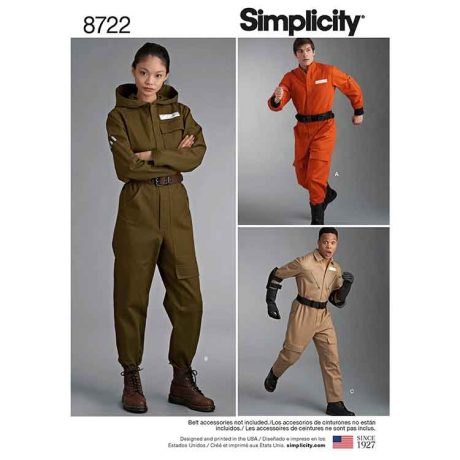 S8722A Pattern 8722 Women's, Men's and Teens' Costume