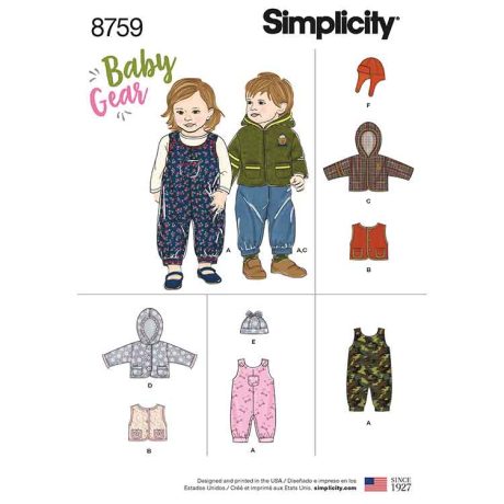 S8759A Pattern 8759 Babies Sportswear