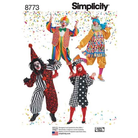 S8773A Pattern 8773 Women's, Men's and Teens' Costumes