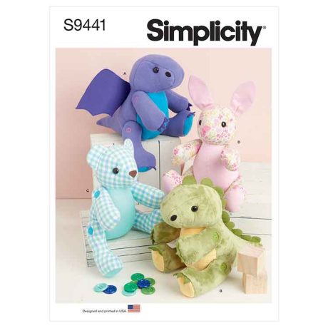 Simplicity Sewing Pattern S9441 13" Plushies