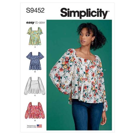 Simplicity Sewing Pattern S9452 Misses' Tops