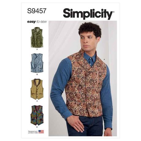 Simplicity Sewing Pattern S9457 Men's Vests