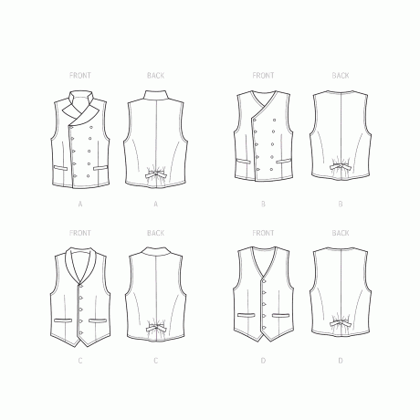 Simplicity Sewing Pattern S9457 Men's Vests