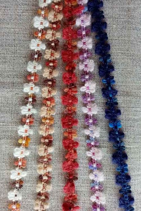 Vintage wool flower braid, 15mm