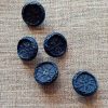 Vintage basket-weave design buttons, 20mm (grey or blue)