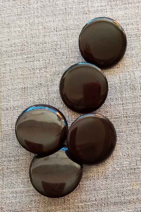 vintage black high-shine 'pebble' buttons, 35mm