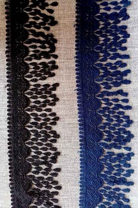 Guipure lace trim with tassels (80mm)