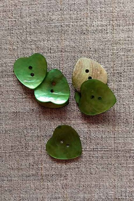 Heart-shaped shell buttons