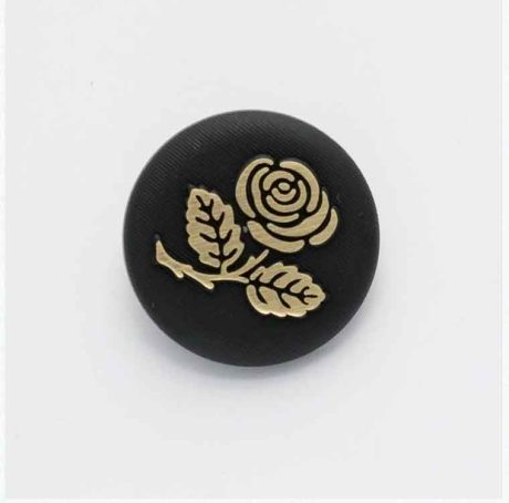 Inlaid rose design buttons (gold/black)