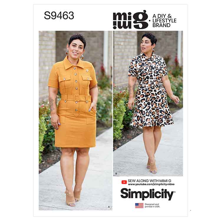 Simplicity Sewing Pattern S9463 Misses' Shirt Dress with Belt Sew Irish