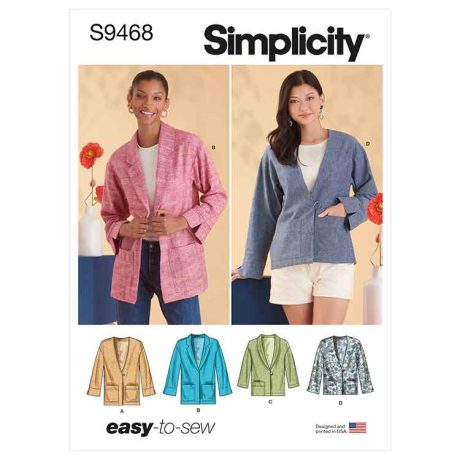 Simplicity Sewing Pattern S9468 Misses' Unlined Jacket