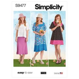 Simplicity Sewing Pattern S9477 Misses' Top and Dresses