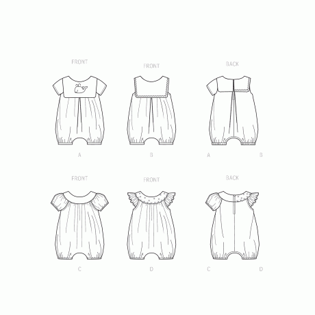 Simplicity Sewing Pattern S9484 Babies' Rompers