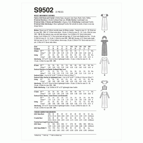 Simplicity Sewing Pattern S9502 Misses' and Women's Costumes