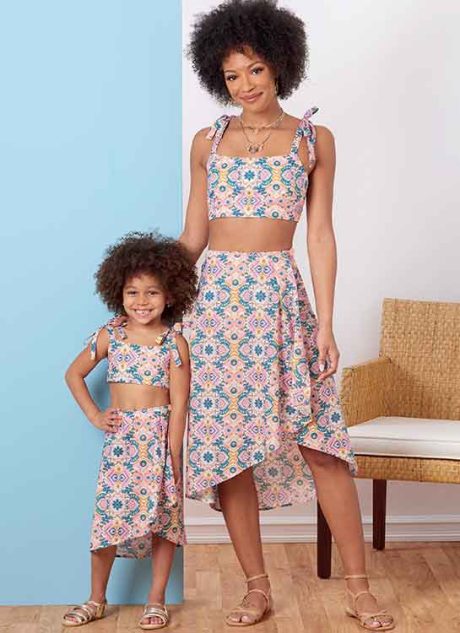 B6879 Children's and Misses' Tops and Skirt