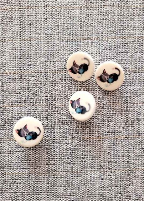Cute Kitty shank buttons (15mm)
