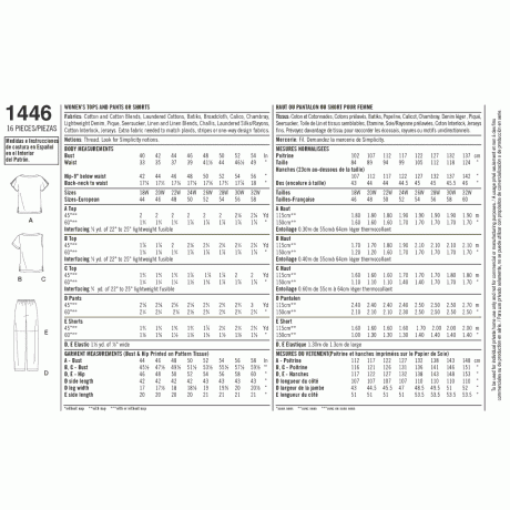 S1446 Six Made Easy Pull on Tops and Trousers or Shorts for Plus Size - Image 2