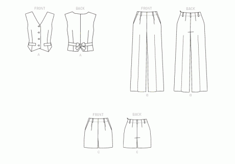 B6902 Women's Vest, Pants and Shorts
