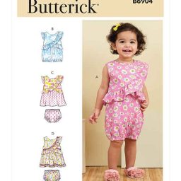 B6904 Infants' Romper, Dress and Panties