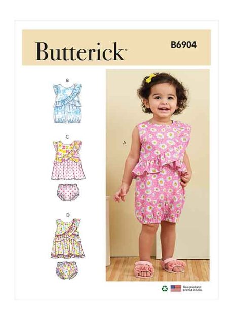 B6904 Infants' Romper, Dress and Panties