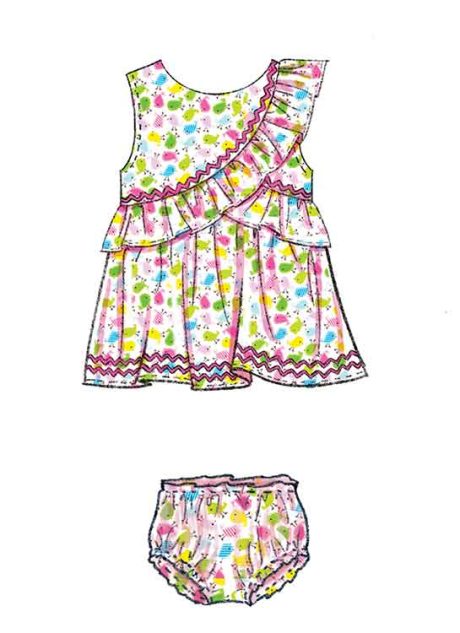 B6904 Infants' Romper, Dress and Panties