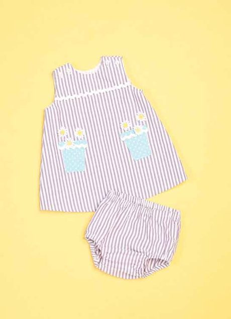 B6905 Baby Overalls, Dress and Panties - Image 3