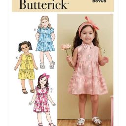 B6906 Toddlers' Dress and Headband