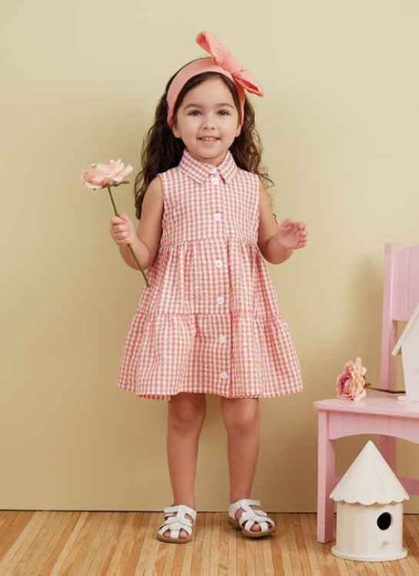 B6906 Toddlers' Dress and Headband