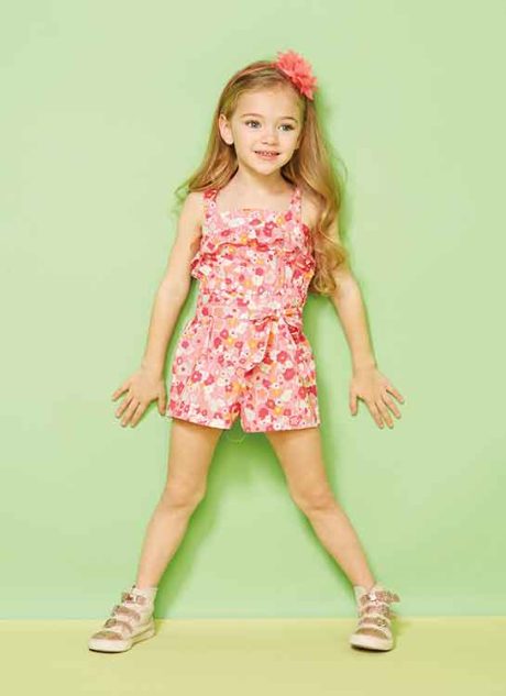 B6907 Children's Romper, Jumpsuit and Sash