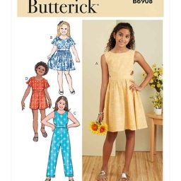 B6908 Girls' Dress, Jumpsuit and Romper