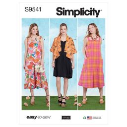 S9541 Misses' Jumpsuits, Dress and Jacket